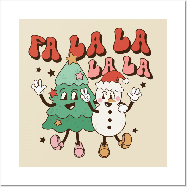 Fa la la la la Tree & Snowman Wall Art by Nova Studio Designs